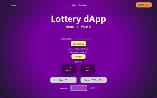 Lottery dApp